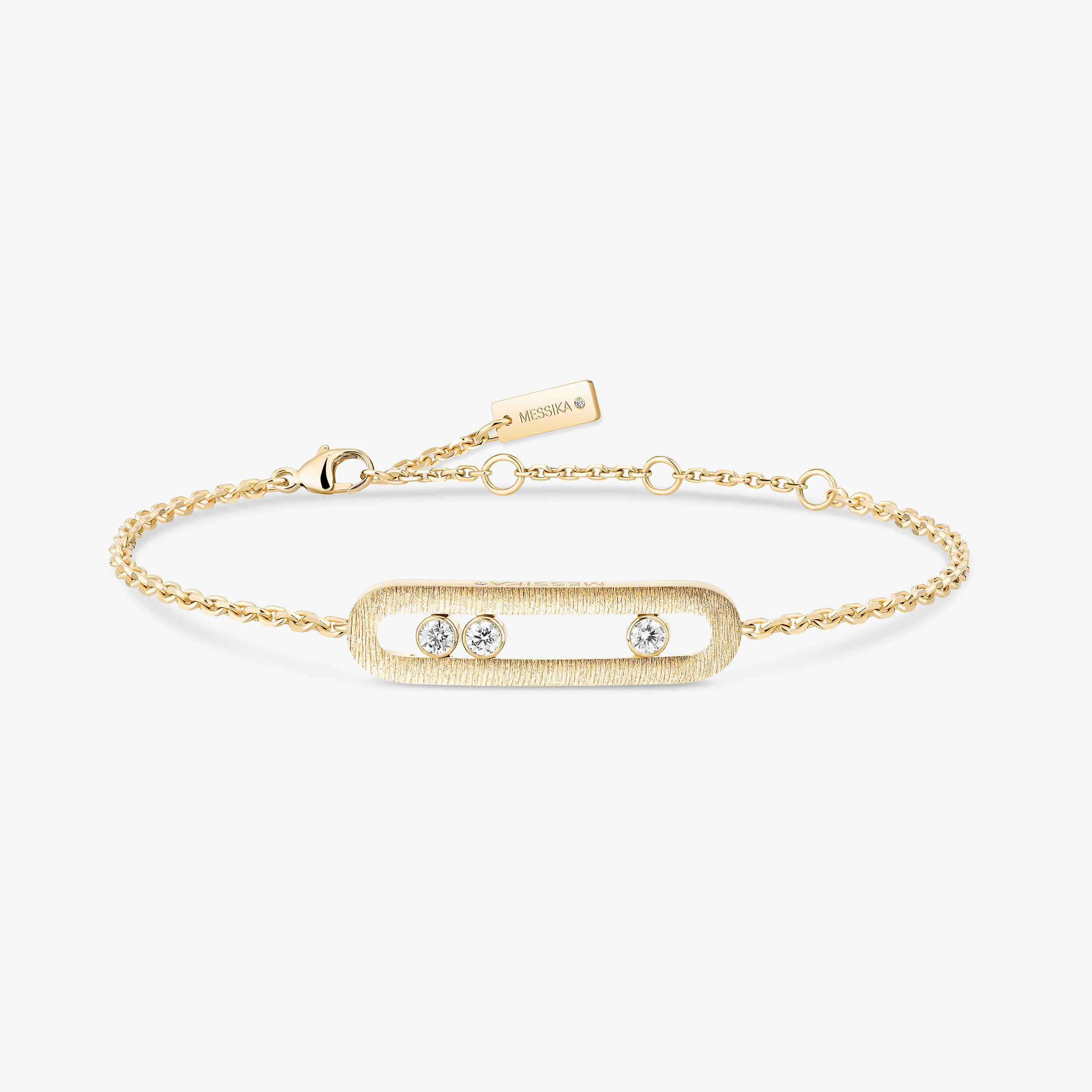 Move Classique Ciselé Diamond Bracelet in Yellow Gold | Messika