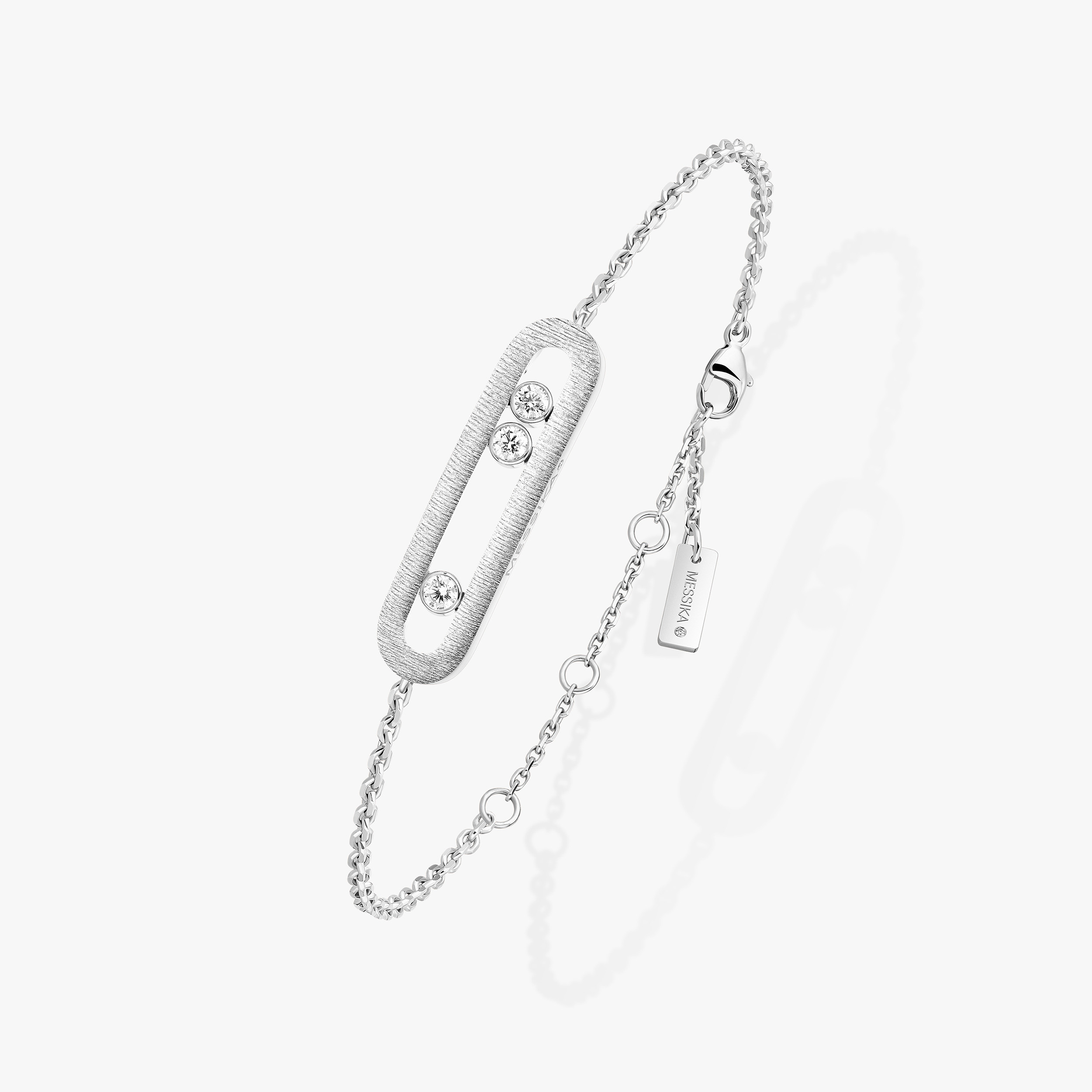 Move Classique Ciselé Diamond Bracelet in White Gold | Messika
