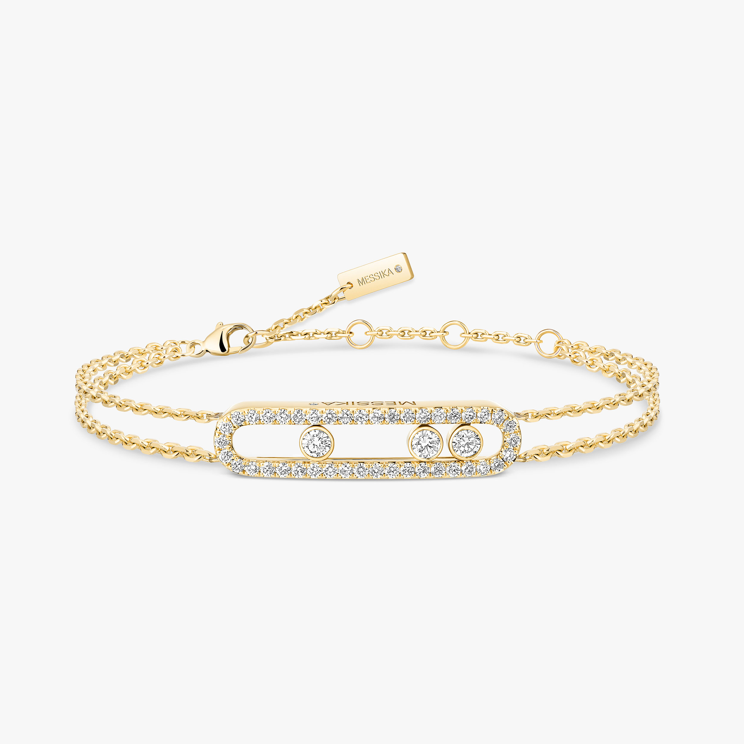 Yellow Gold Diamond Pavé Bracelet Move | Messika 03995-YG