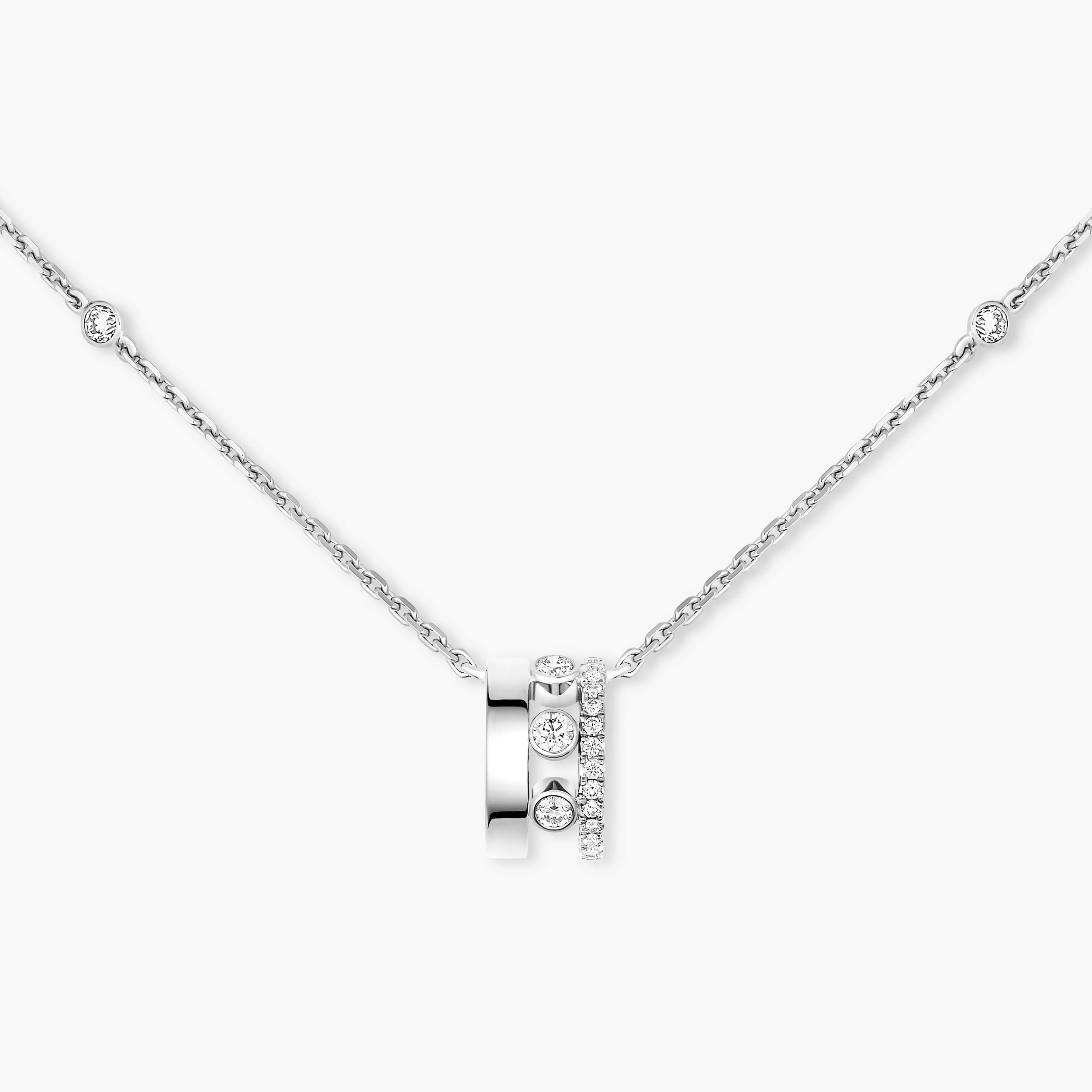 White Gold Diamond Pendant Necklace Move Romane | Messika 07158-WG