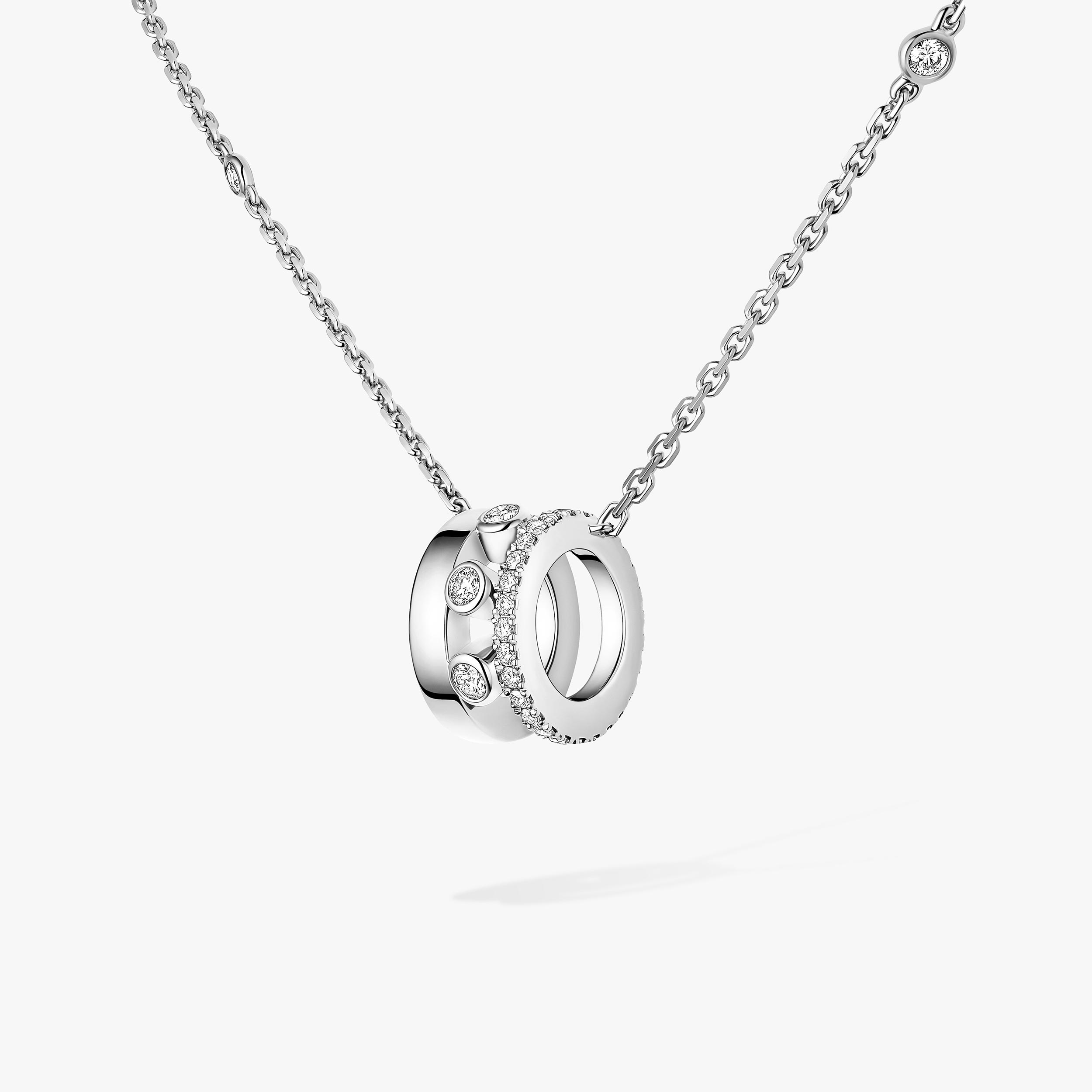 White Gold Diamond Pendant Necklace Move Romane | Messika 07158-WG