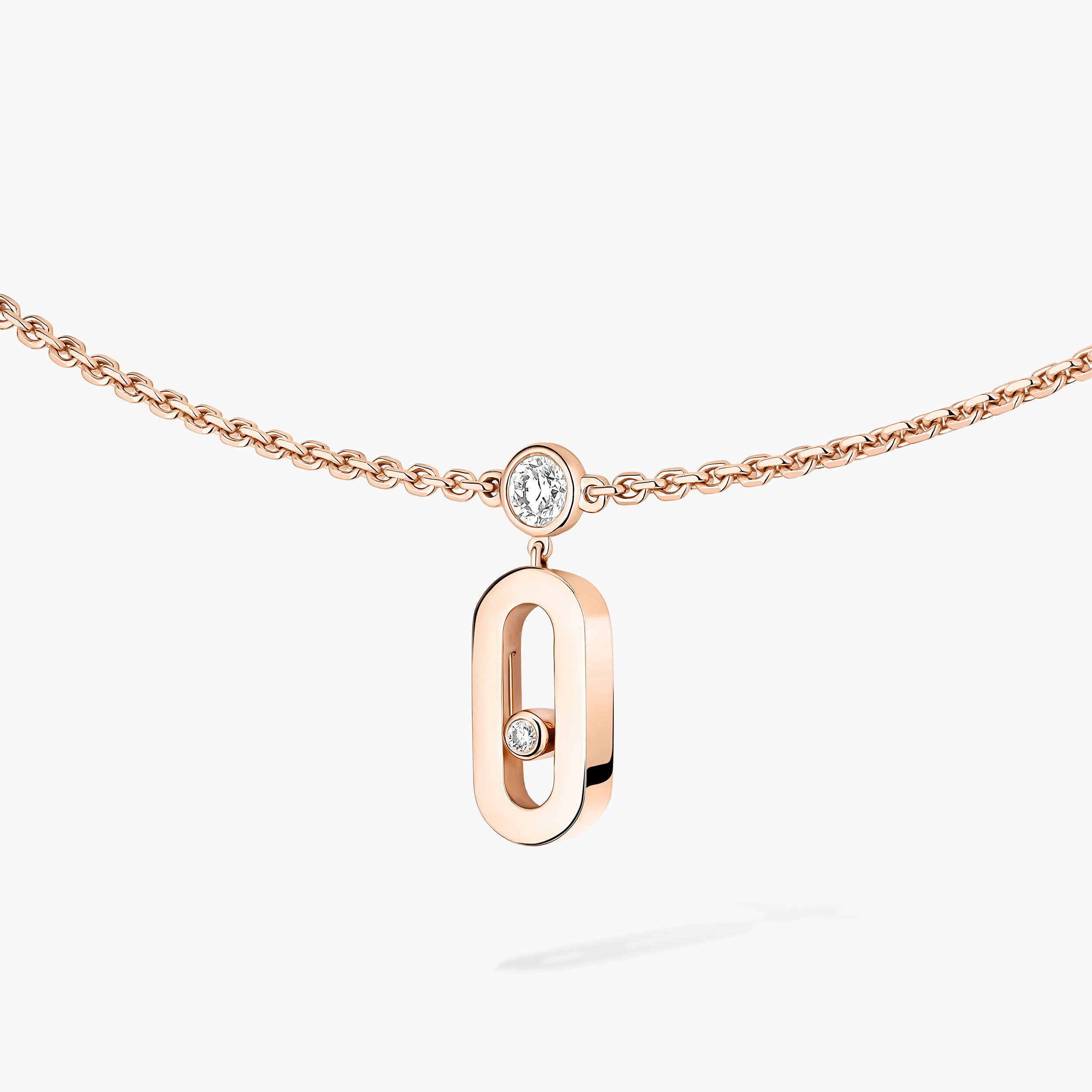 Move Uno Diamond Choker Necklace in Pink Gold | Messika 14588-PG
