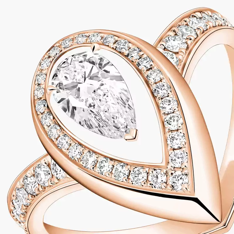 Fiery 0.50ct Pink Gold For Her Diamond Ring 14115-PG