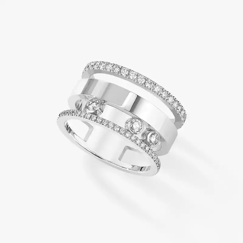 Bague Femme Or Blanc Diamant Move Romane GM 06659-WG