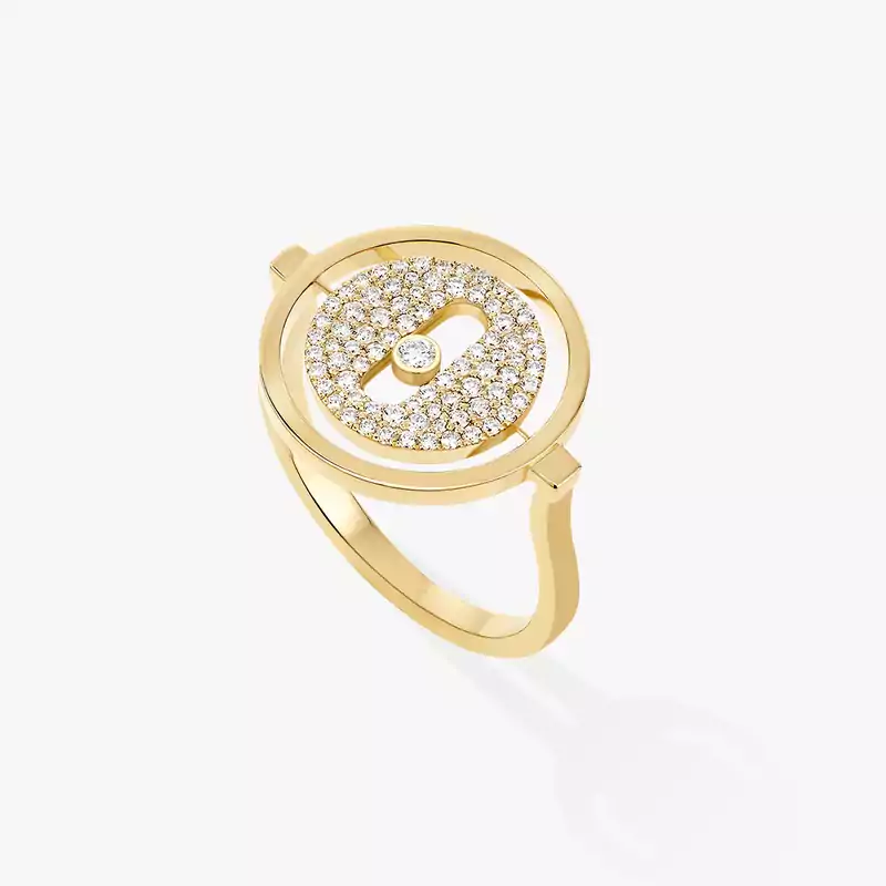 Lucky Move Pavé SM Yellow Gold For Her Diamond Ring 07534-YG