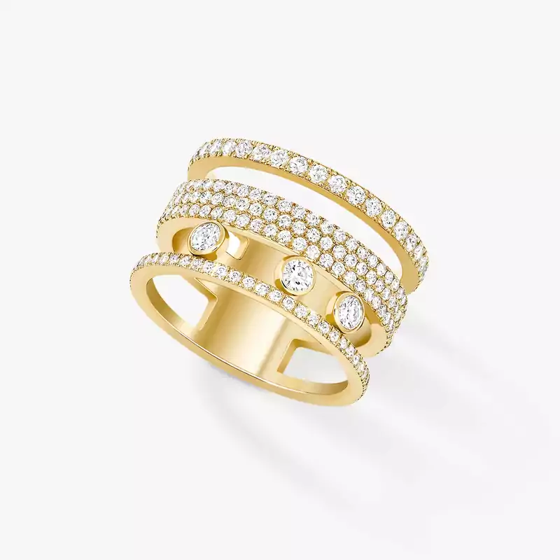 Bague Femme Or Jaune Diamond Move Romane GM Pavée 07205-YG