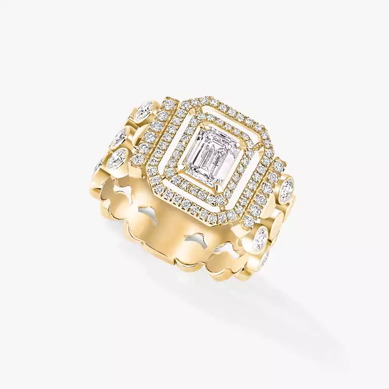 D-Vibes Multi-Row Ring Yellow Gold For Her Diamond Ring 12445-YG