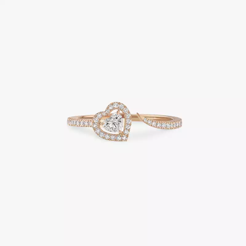Bague Femme Or Rose Diamant Joy diamant cœur pavée 0,15ct 11438-PG