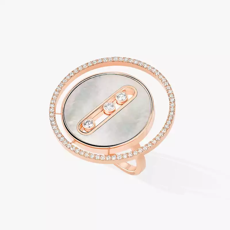 LUCKY MOVE 1 DIAMOND WHITE MOTHER OF PEARL PINK GOLD DIAMOND NECKLACE main image 0
