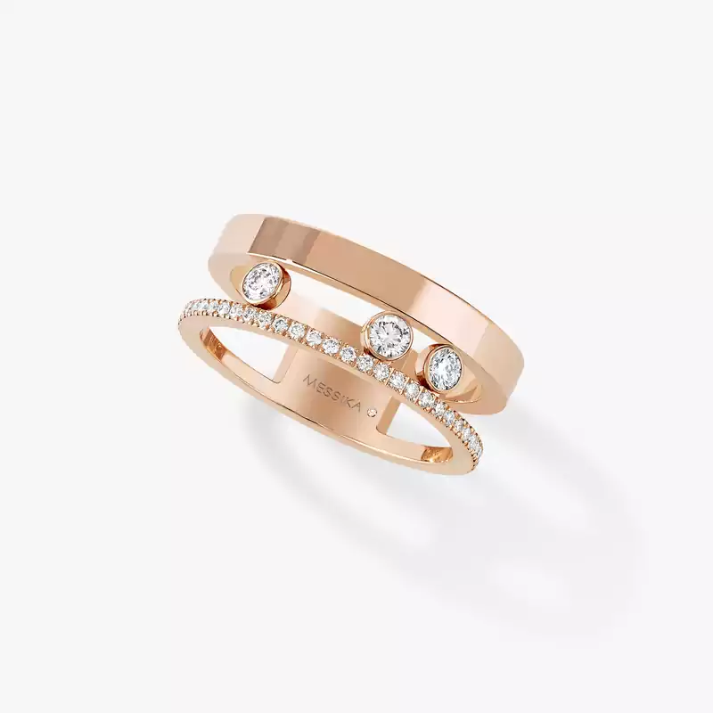Bague Femme Or Rose Diamond Move Romane  06516-PG