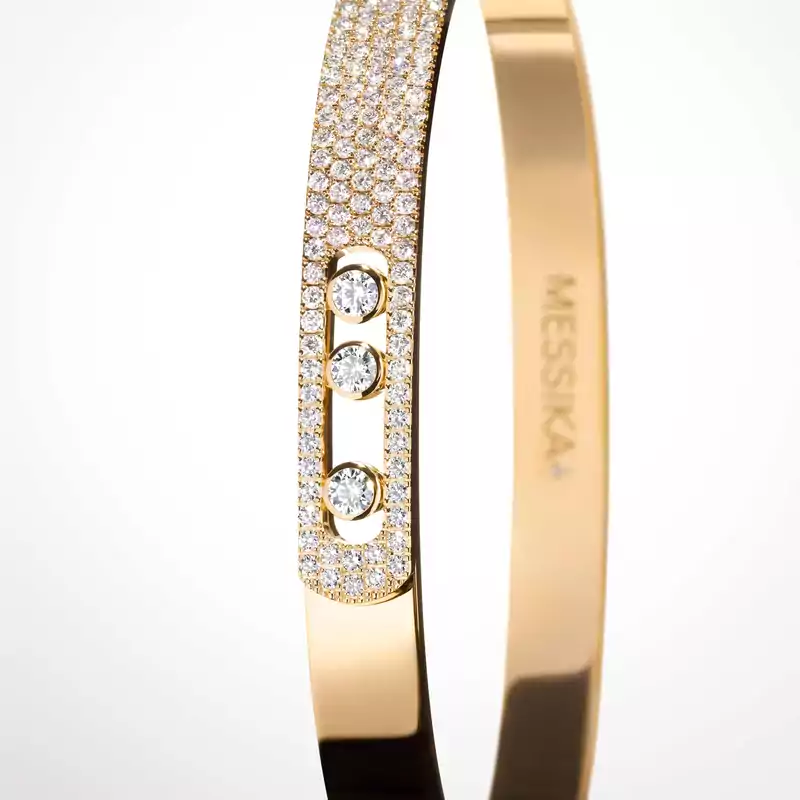 سوار امرأة ذهب أصفر الماس Move Noa Bangle PM Semi Pavé 10093-YG