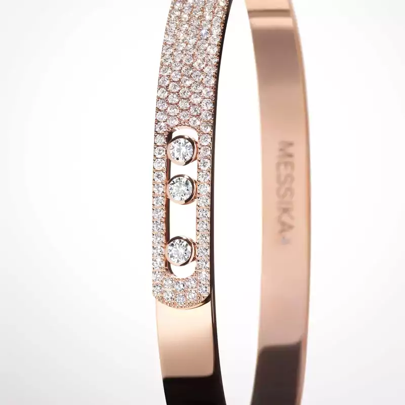 Move Noa Semi-Pavé Bangle  Pink Gold For Her Diamond Bracelet 06371-PG
