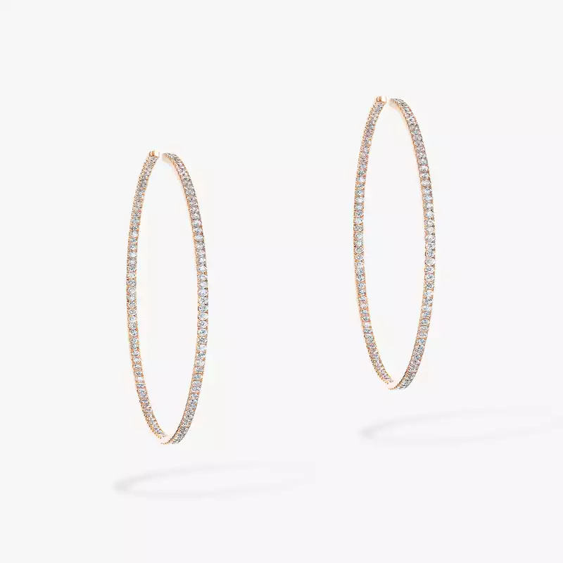 Boucles d'oreilles Femme Or Rose Diamond Créoles Gatsby S 04686-PG