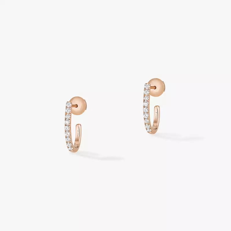Boucles d'oreilles Femme Or Rose Diamond Créoles Gatsby XS 05741-PG