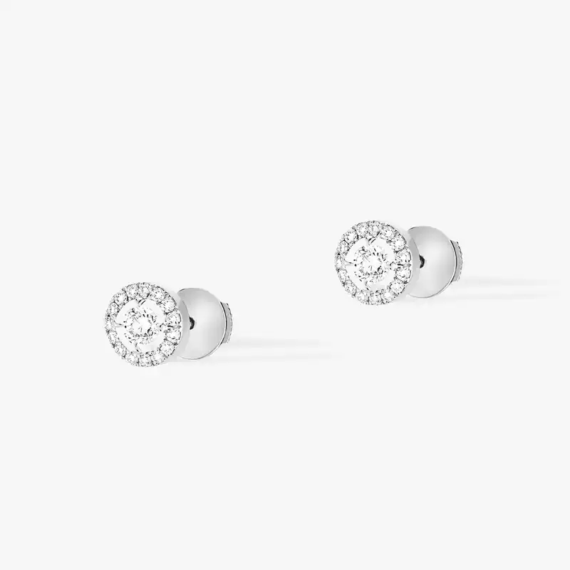 Boucles d'oreilles Femme Or Blanc Diamant Joy Diamants Ronds 0,10ct x 2 06991-WG