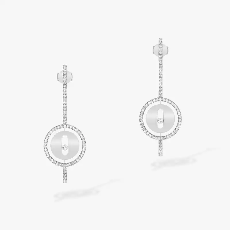 Lucky Move Arrow耳坠 白金 钻石  她的珍礼 耳环 07516-WG