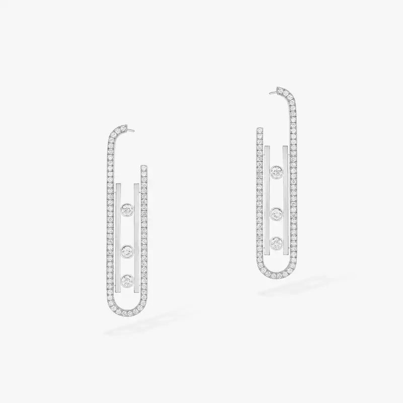Boucles d'oreilles Move 10th SM White Gold For Her Diamond Earrings 10811-WG