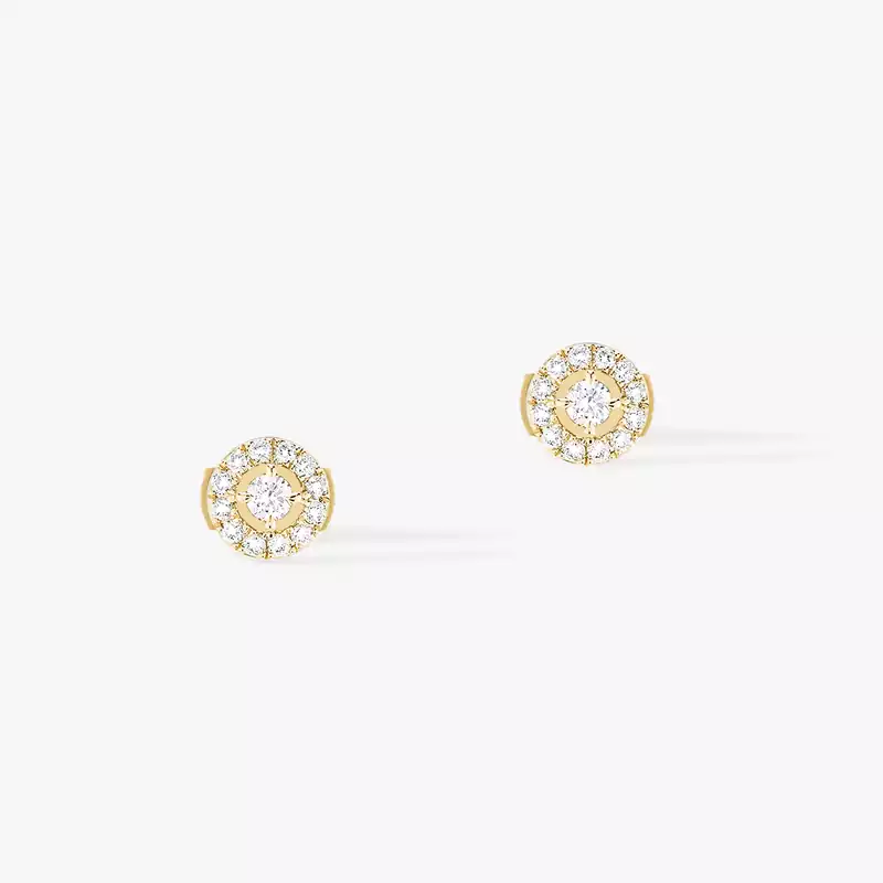 Joy Round Diamonds SM Yellow Gold For Her Diamond Earrings 06954-YG