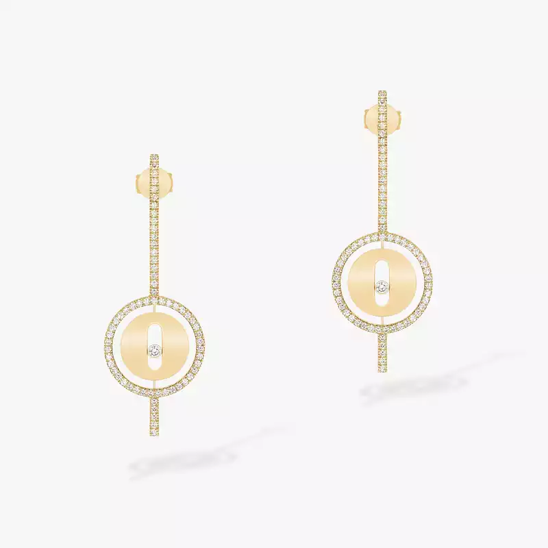 Lucky Move Arrow Yellow Gold For Her Diamond Earrings 07516-YG