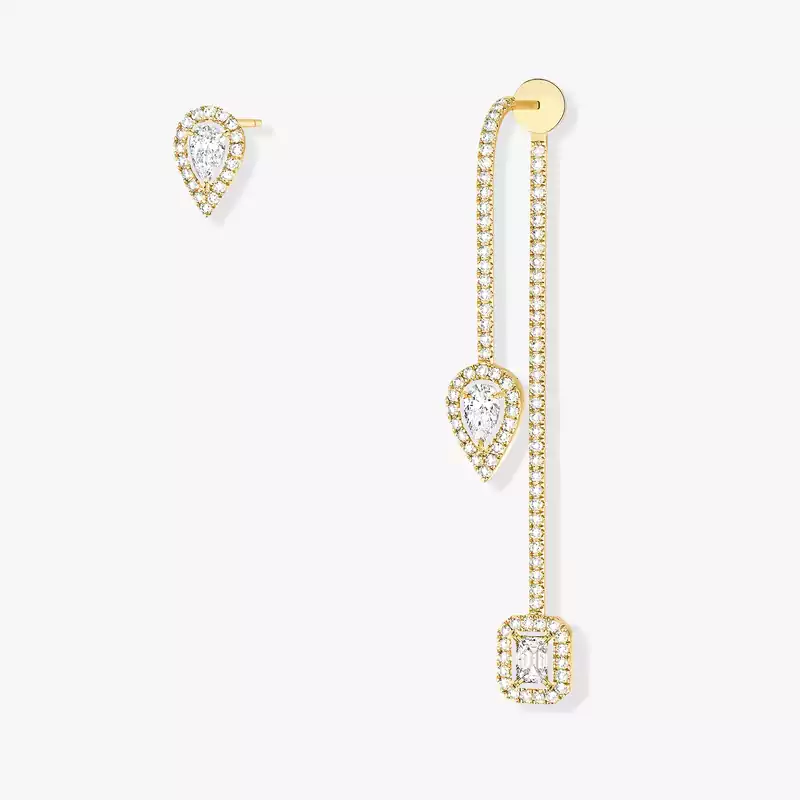 Earrings For Her Yellow Gold Diamond My Twin Hook and Stud 3x0.10ct 07224-YG