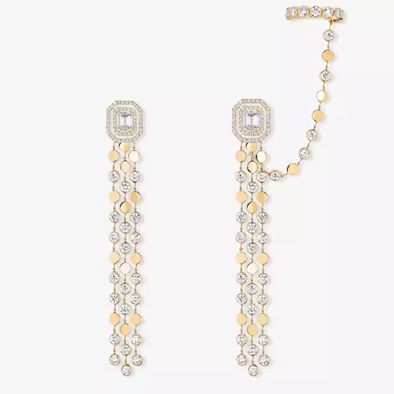 D-Vibes Multi-Row earrings Yellow Gold For Her Diamond Earrings 12432-YG