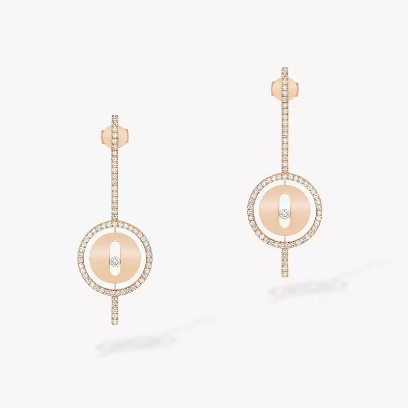 Lucky Move Arrow Pink Gold For Her Diamond Earrings 07516-PG