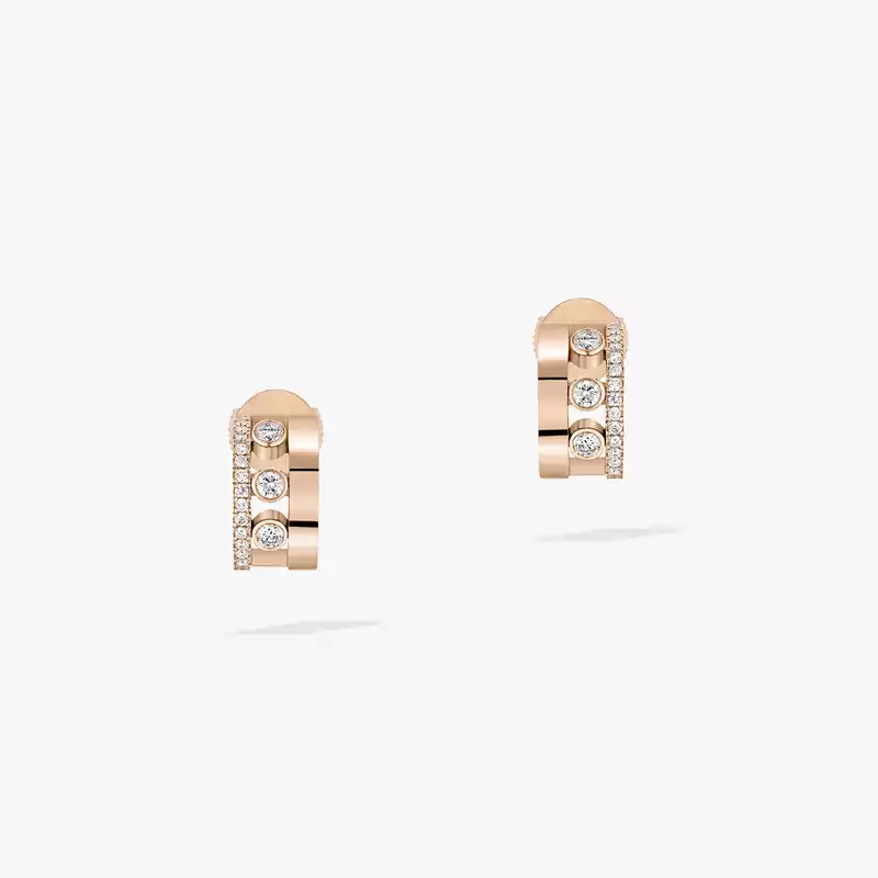 Move Romane Mini Hoops Pink Gold For Her Diamond Earrings 07178-PG