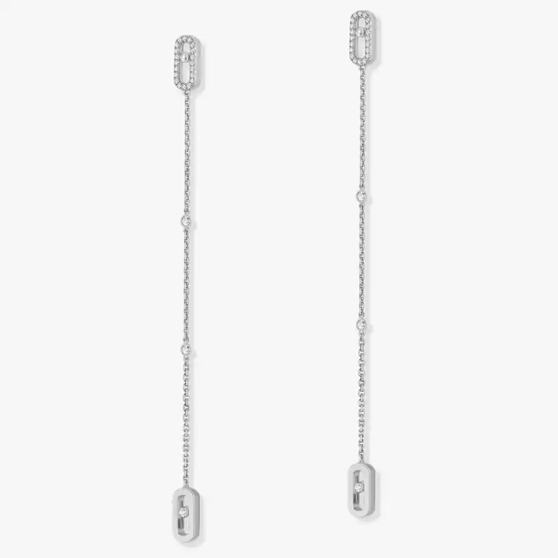 Move Uno Pendant Earrings White Gold For Her Diamond Earrings 11321-WG