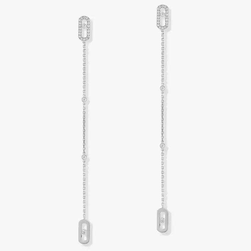 Move Uno Pendant Earrings White Gold For Her Diamond Earrings 11321-WG