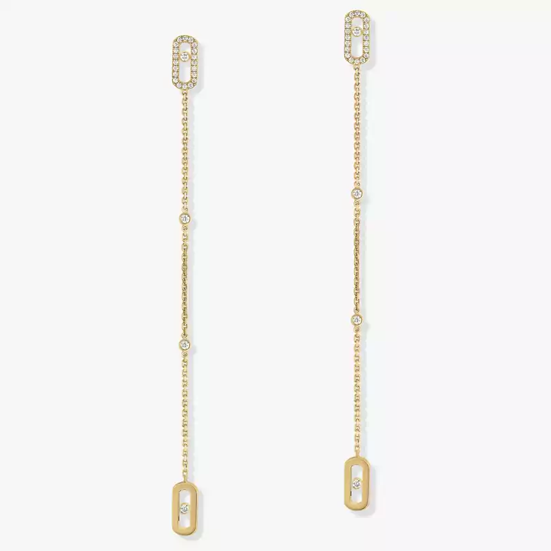 Move Uno Pendant Earrings Yellow Gold For Her Diamond Earrings 11321-YG
