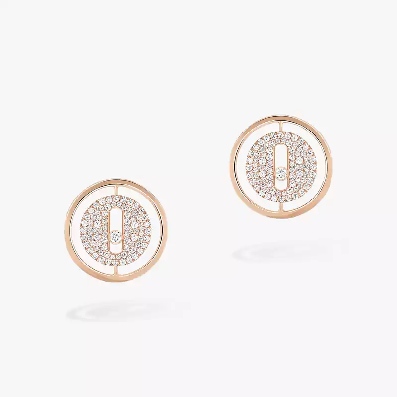 Lucky Move Diamond Pavé Stud Pink Gold For Her Diamond Earrings 11572-PG