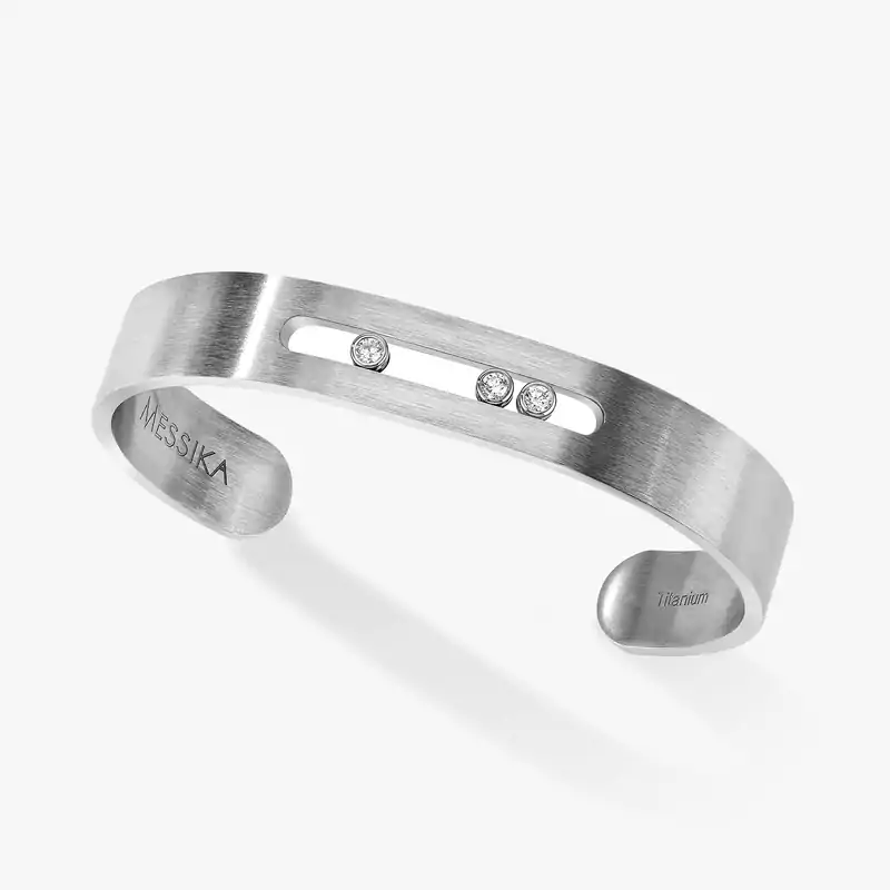 Move Titanium Natural Bangle Natural Titanium For Him Diamond Bracelet 06549-TN