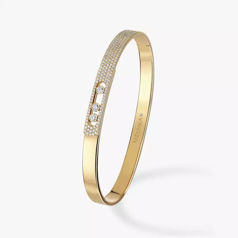 سوار امرأة ذهب أصفر الماس Move Noa Bangle PM Semi Pavé 10093-YG