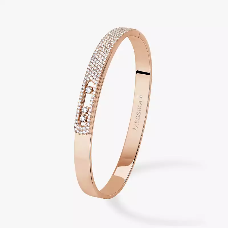 Move Noa Semi-Pavé Bangle  Pink Gold For Her Diamond Bracelet 06371-PG