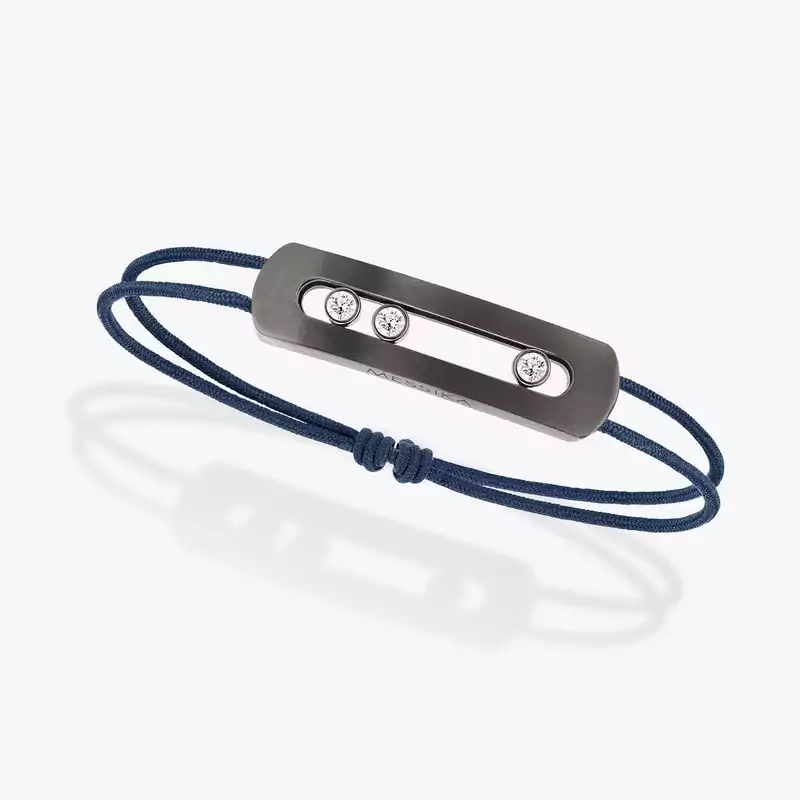 Move Titanium Graphite Cord Graphite Titanium For Him Diamond Bracelet 10829-TG