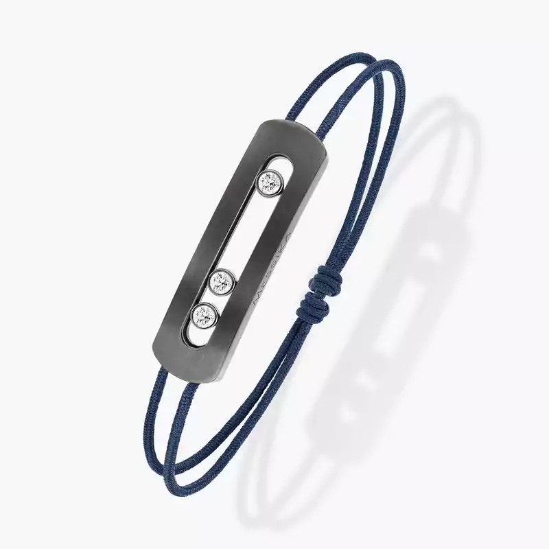 Move Titanium Graphite Cord Graphite Titanium For Him Diamond Bracelet 10829-TG