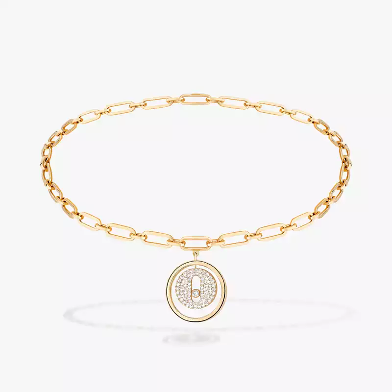 Bracelet Femme Or Jaune Diamant Bracelet de Cheville Lucky Move Pavé 12151-YG