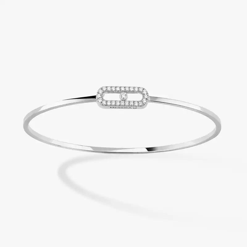 Move Uno Pavé Flex Bangle White Gold For Her Diamond Bracelet 11134-WG