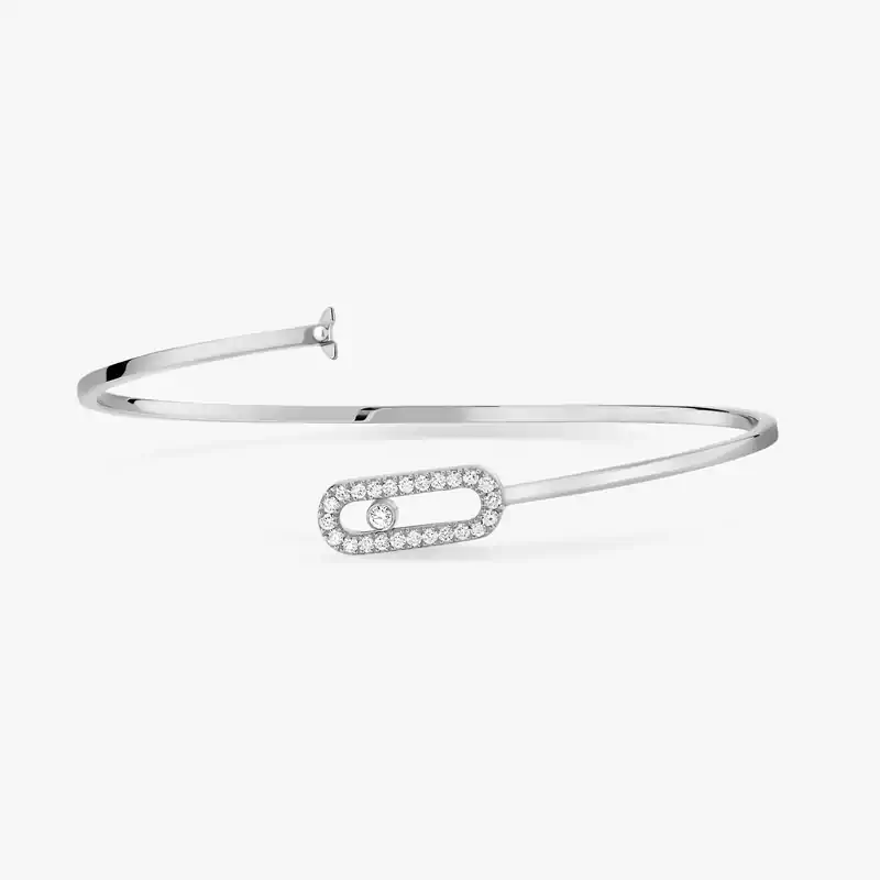 Move Uno Pavé Flex Bangle White Gold For Her Diamond Bracelet 11134-WG
