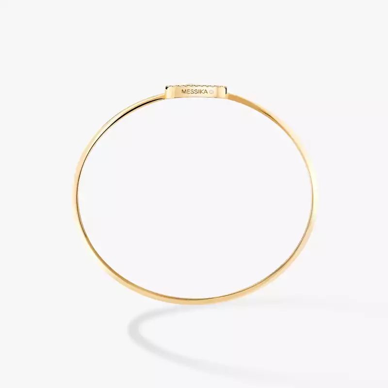 Bracelet Femme Or Jaune Diamant Jonc Flex Move Uno Pavé 11134-YG