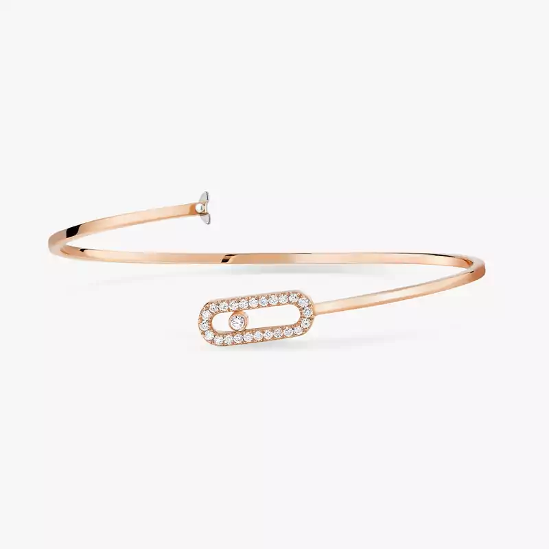 Move Uno Pavé Flex Bangle Pink Gold For Her Diamond Bracelet 11134-PG