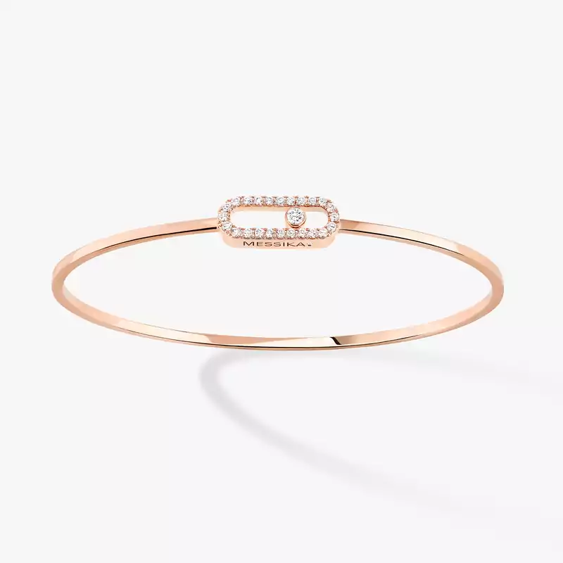 Move Uno Pavé Flex Bangle MM Pink Gold For Her Diamond Bracelet 12057-PG