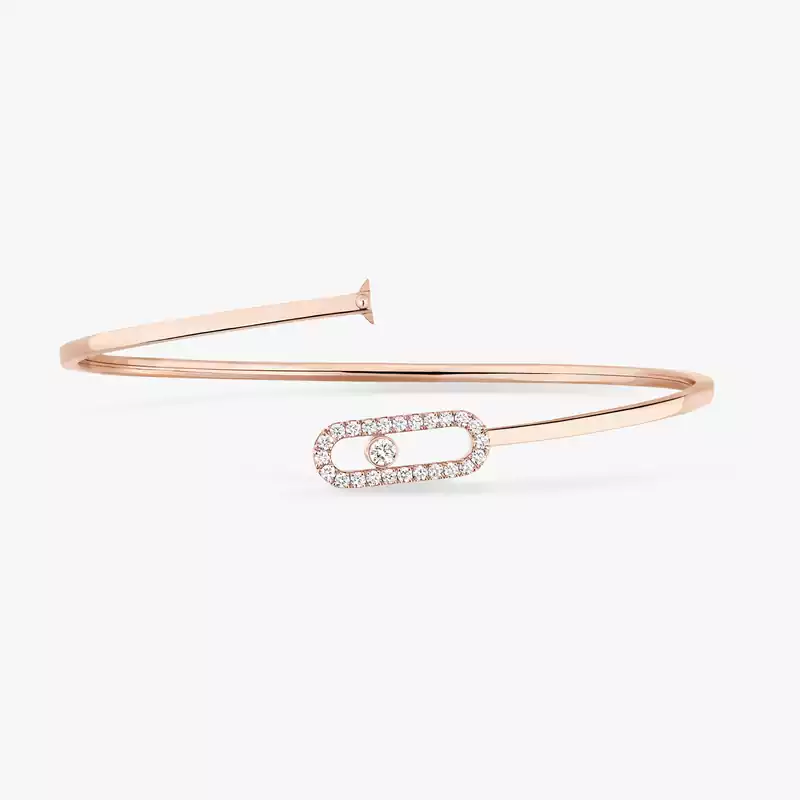 Move Uno Pavé Flex Bangle MM Pink Gold For Her Diamond Bracelet 12057-PG