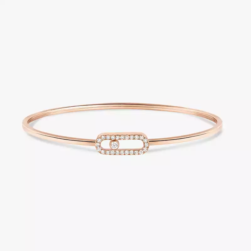Move Uno Pavé Flex Bangle MM Pink Gold For Her Diamond Bracelet 12057-PG