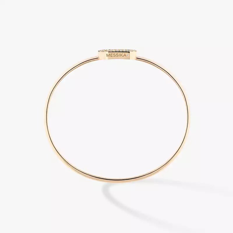 Bracelet For Her Yellow Gold Diamond Jonc Flex Move Uno Pavé MM 12057-YG