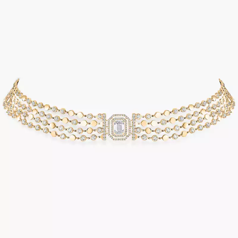 D-Vibes Multi-Row Necklace Yellow Gold For Her Diamond Necklace 12434-YG