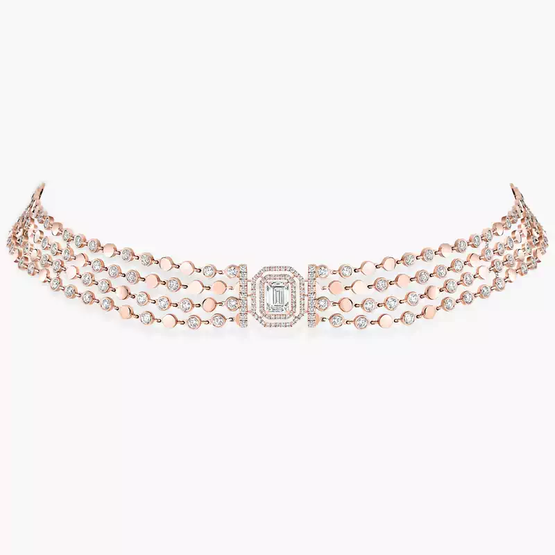 Collier Femme Or Rose Diamond Collier D-Vibes Multi Rangs 12434-PG