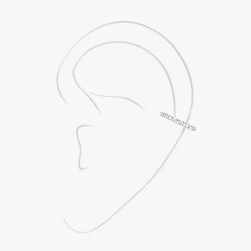 Gatsby Mono Clip Middle  White Gold For Her Diamond Earrings 10031-WG
