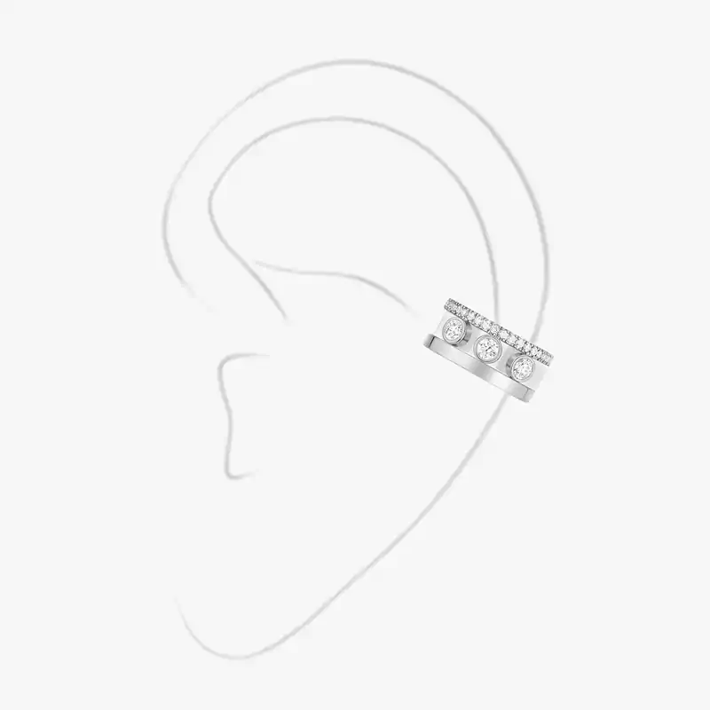 Boucles d'oreilles Femme Or Blanc Diamond Move Romane Earring clip  10120-WG