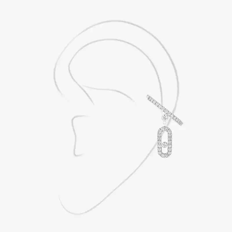 Move Uno Single Clip Pavé Drop Pendant White Gold For Her Diamond Earrings 11162-WG